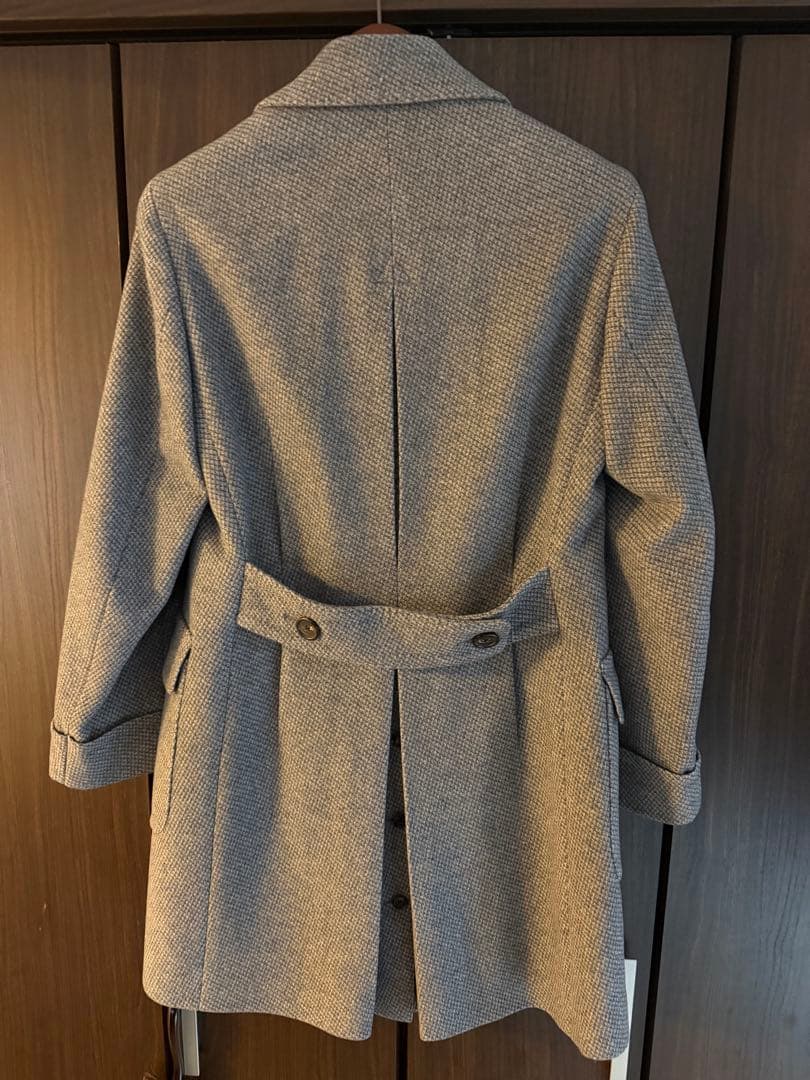 ラルディーニ ポロコート ライトグレー44 美品 ウールアルパカ イタリア製