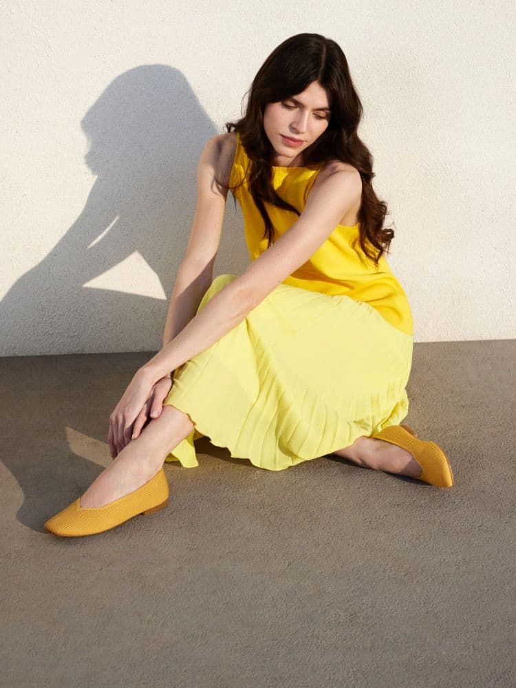 ★新品★ VIVAIA 靴 フラットシューズ 長時間履ける イエロー 23.5