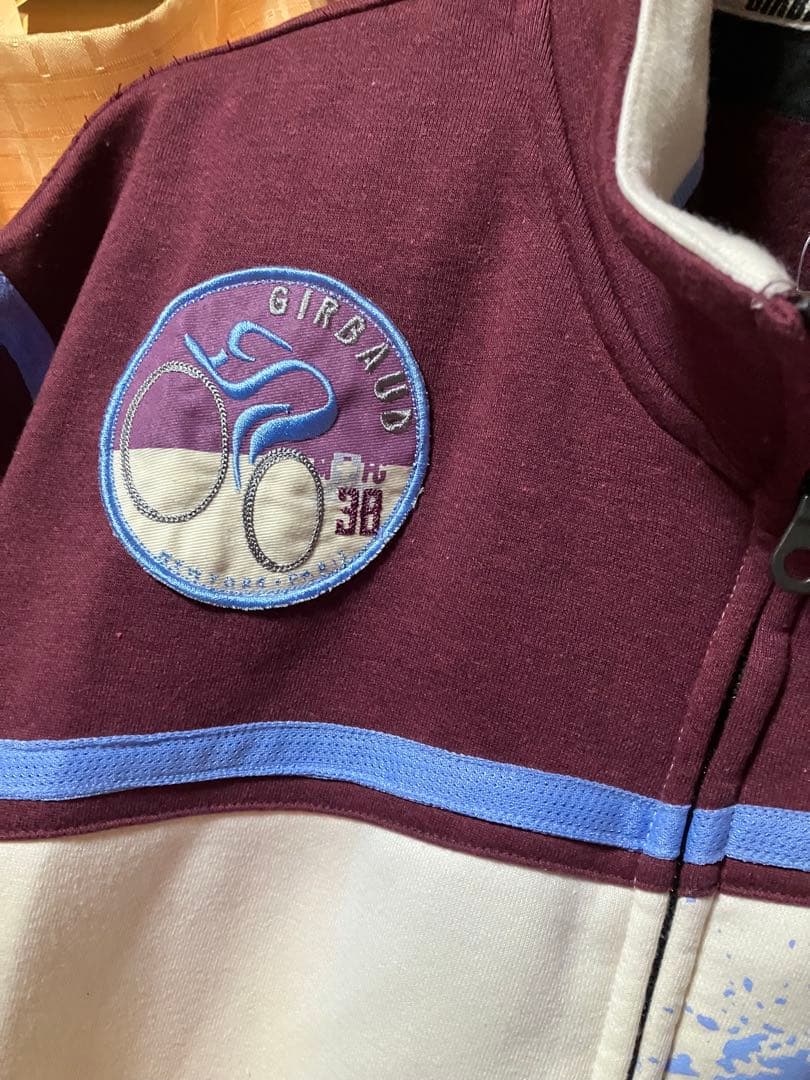 GIRBAUD ジャージ 38 マルーン/ホワイト