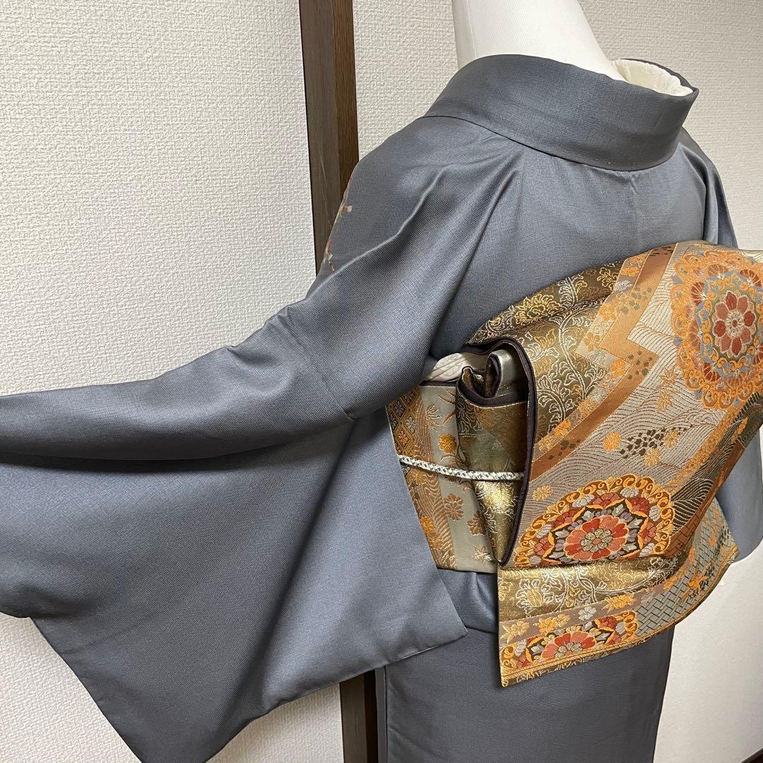 ブルーグレー 4点 フルセット 訪問着 入学式 卒業式 入園式 春 秋 冬