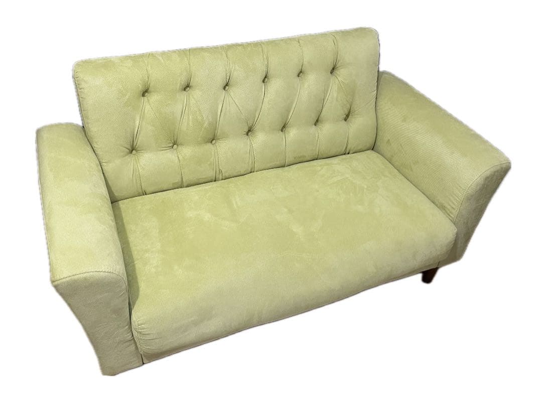 【再値下】NOCE ライトグリーン 2人掛けソファ
