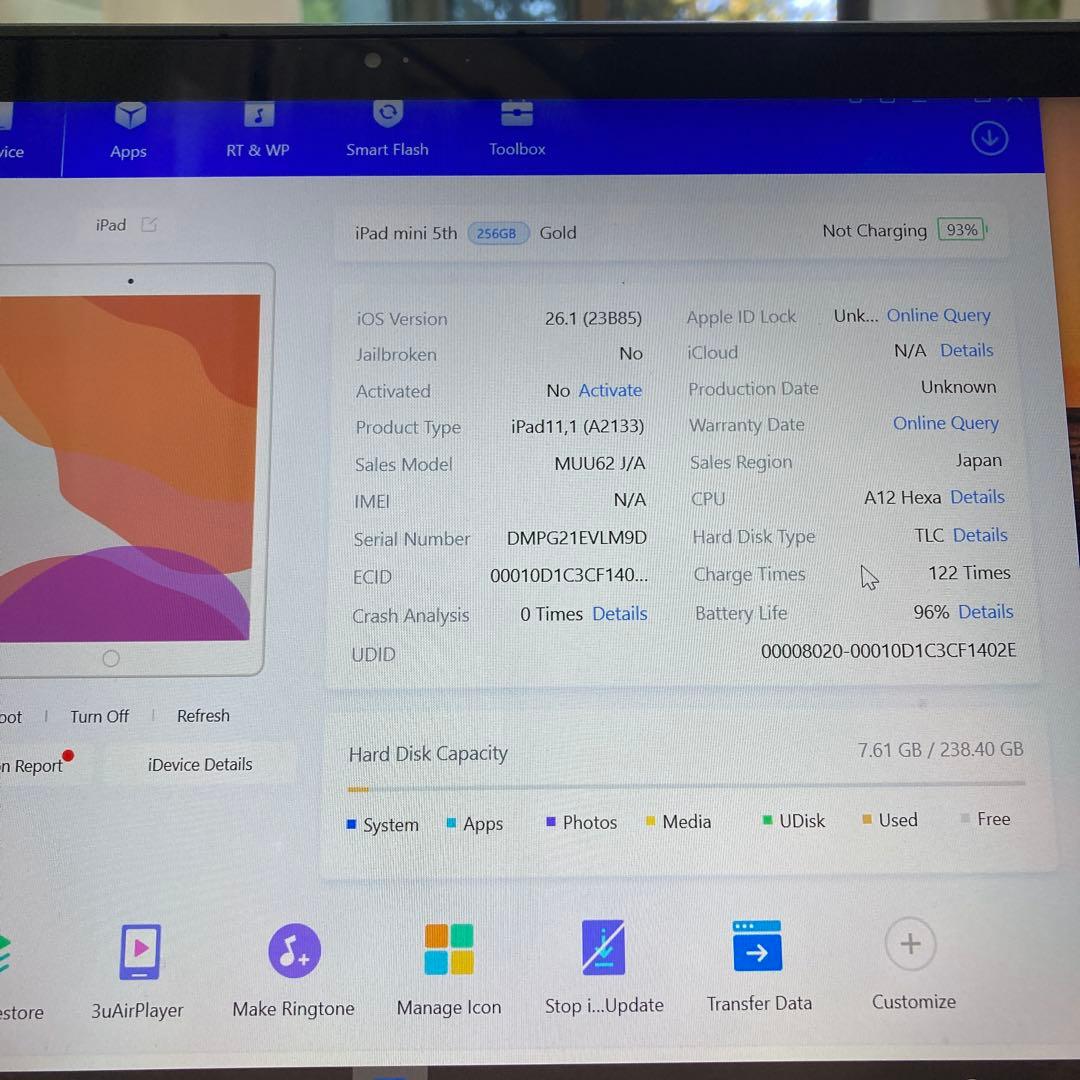 745【早い者勝ち】電池最良好☆iPad mini5 256GB WIFIモデル