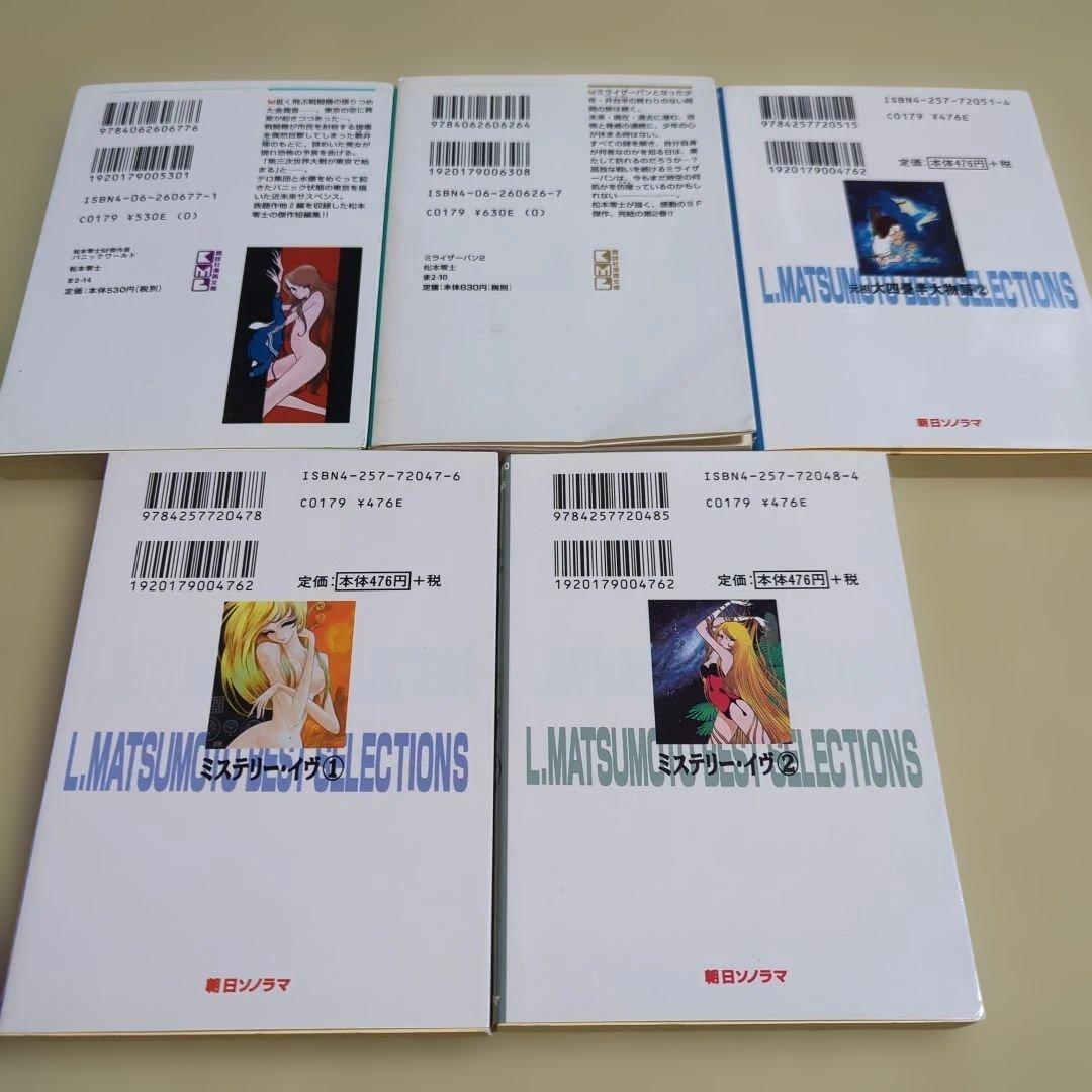 松本零士まとめ売り　文庫版　コンビニコミック　VHSビデオテープなど