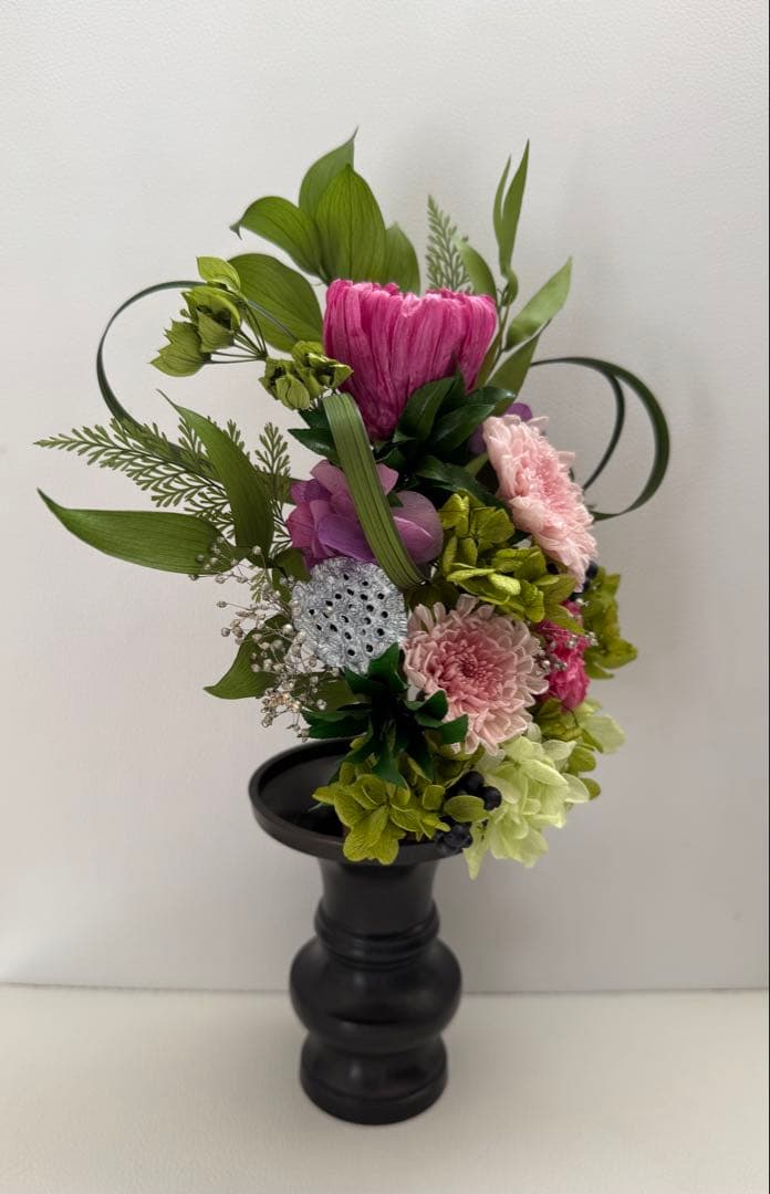 ココ　仏花プリザーブフラワー　ステムタイプ　花器無　一対