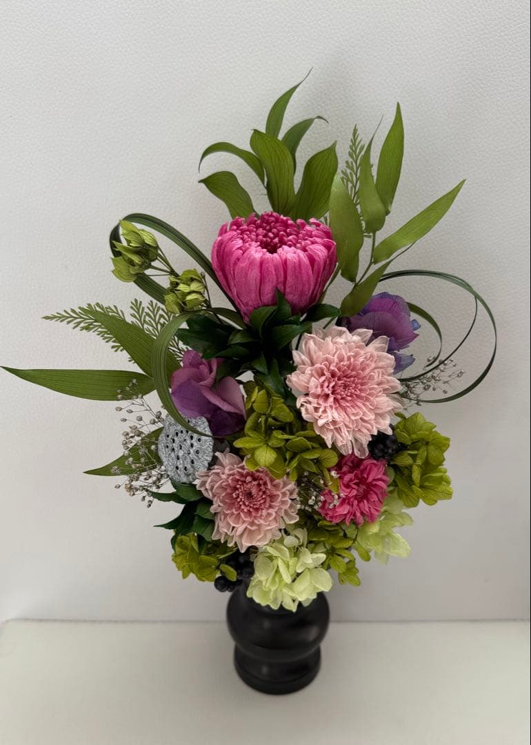 ココ　仏花プリザーブフラワー　ステムタイプ　花器無　一対