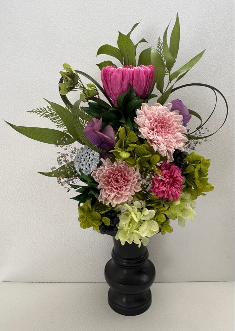 ココ　仏花プリザーブフラワー　ステムタイプ　花器無　一対