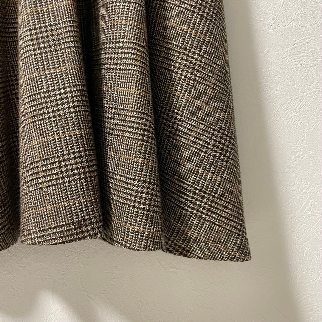 foufou グレンチェックラウンドカラーワンピース