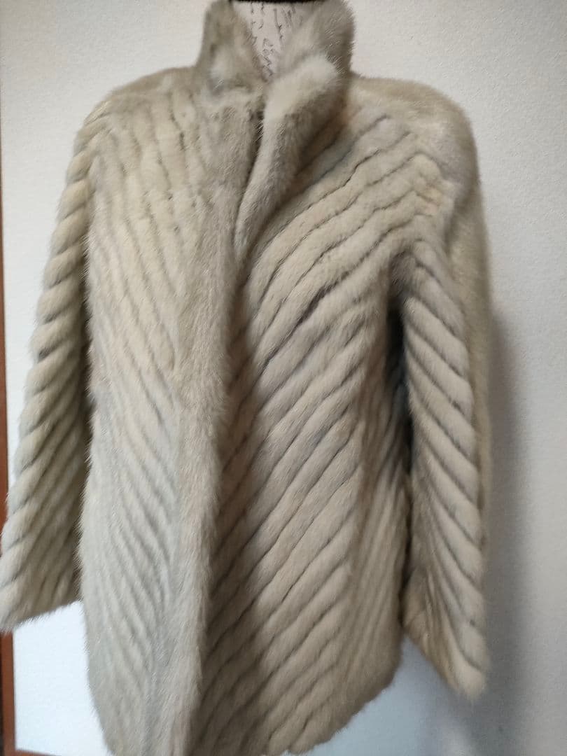 6 イエムラ　シルバー　ミンク　ファーコート　毛皮　9
