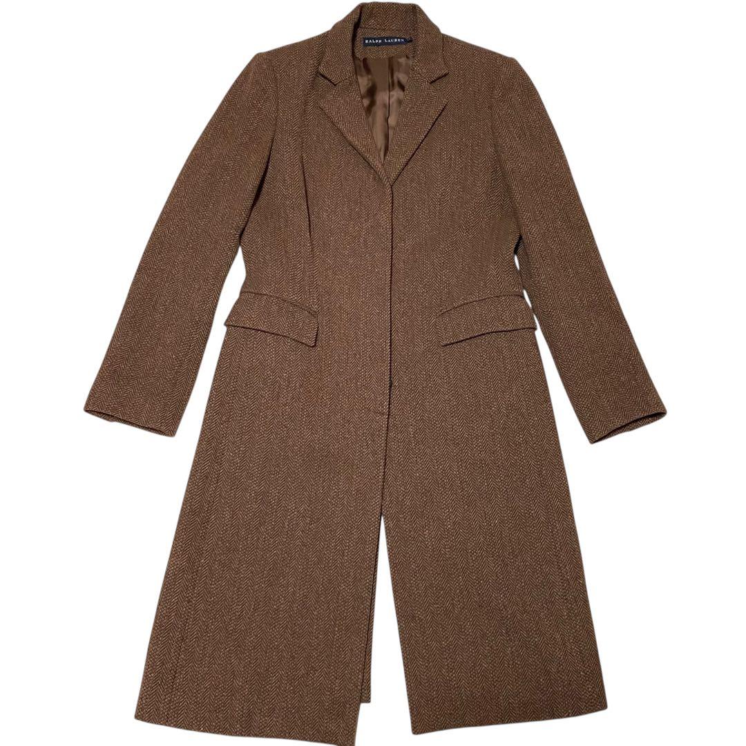 RALPH LAUREN ラルフローレン【美品】ツイード ロングチェスターコート