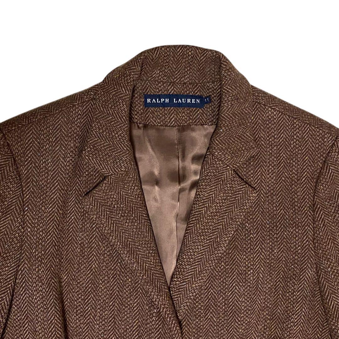 RALPH LAUREN ラルフローレン【美品】ツイード ロングチェスターコート