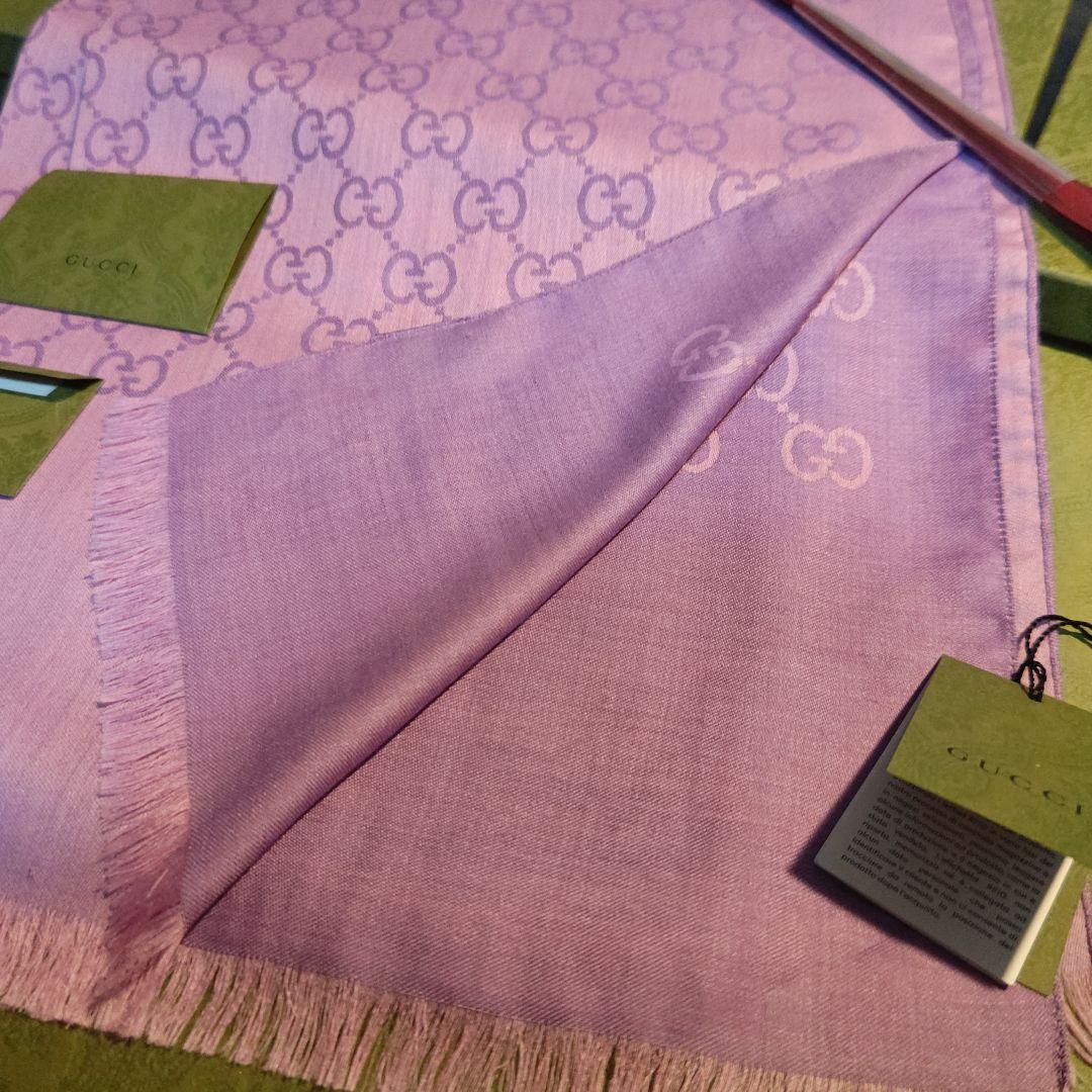 専用❤新品箱付き❤GUCCI マフラー ショール ストール スカーフ❤薄手紫❤