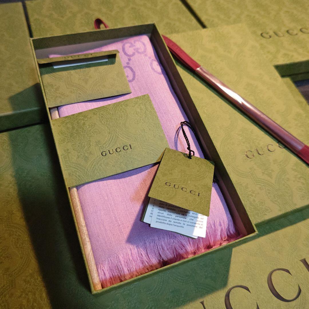 専用❤新品箱付き❤GUCCI マフラー ショール ストール スカーフ❤薄手紫❤
