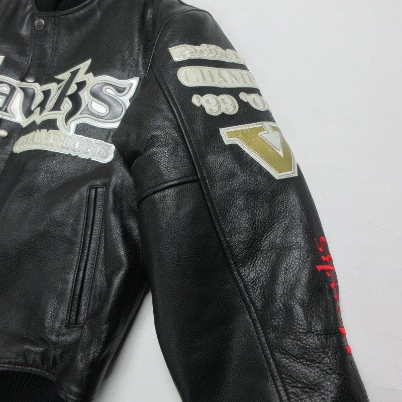 MY1927美品■ダイエーホークス■牛革 レザー スタジャン 優勝記念 L