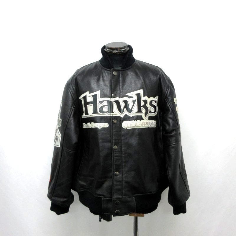MY1927美品■ダイエーホークス■牛革 レザー スタジャン 優勝記念 L