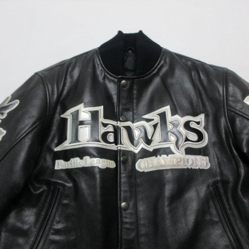 MY1927美品■ダイエーホークス■牛革 レザー スタジャン 優勝記念 L