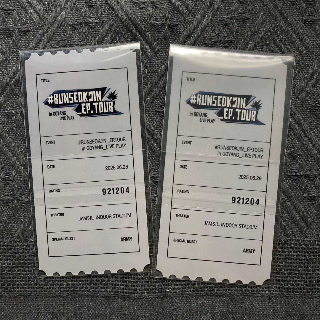JIN ジン BTS RUNSEOKJIN EP.TOUR トレカ2枚