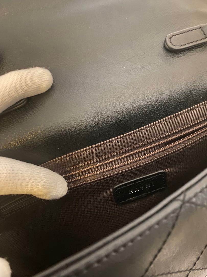 本革チェーンショルダーバッグ・シルバーカラー・改良版バルドーネ M HAYNI