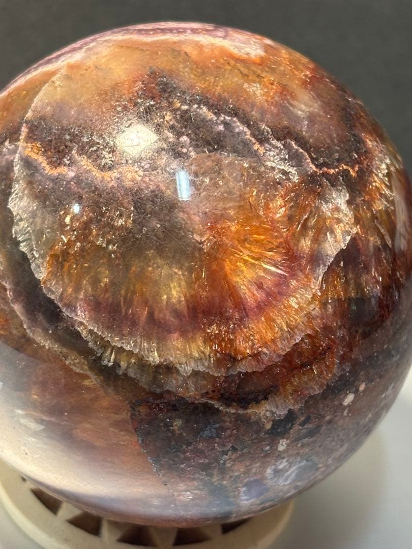 レア　オーラライト23 フローライト共生　スフィア　7.42cm 絶妙な美色