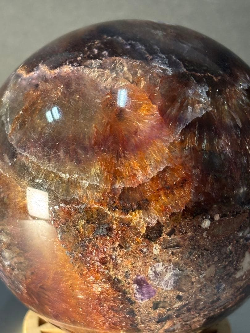 レア　オーラライト23 フローライト共生　スフィア　7.42cm 絶妙な美色