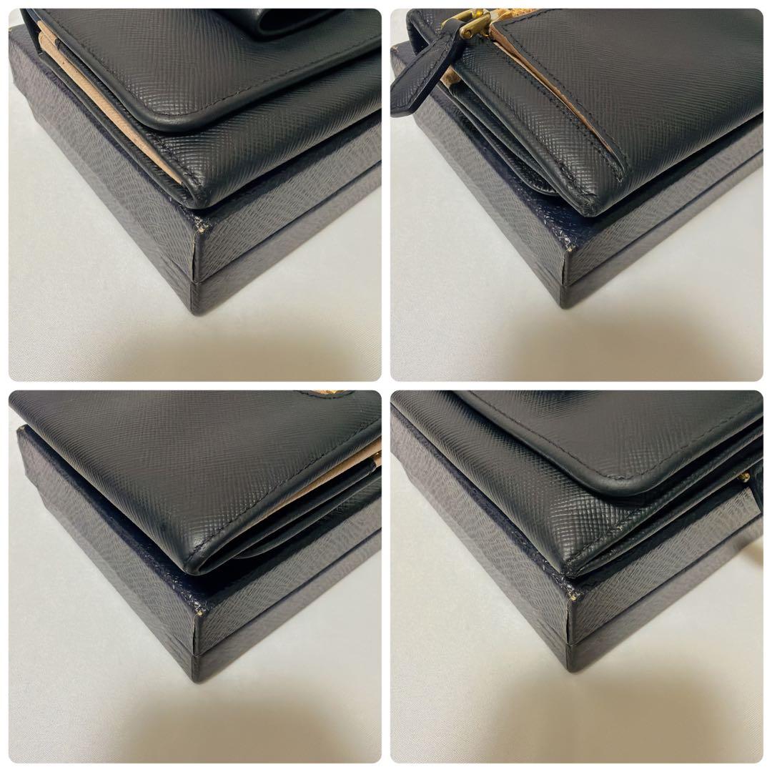 ✨️極美品✨PRADA サフィアーノレザー 長財布 二つ折り リボン 黒