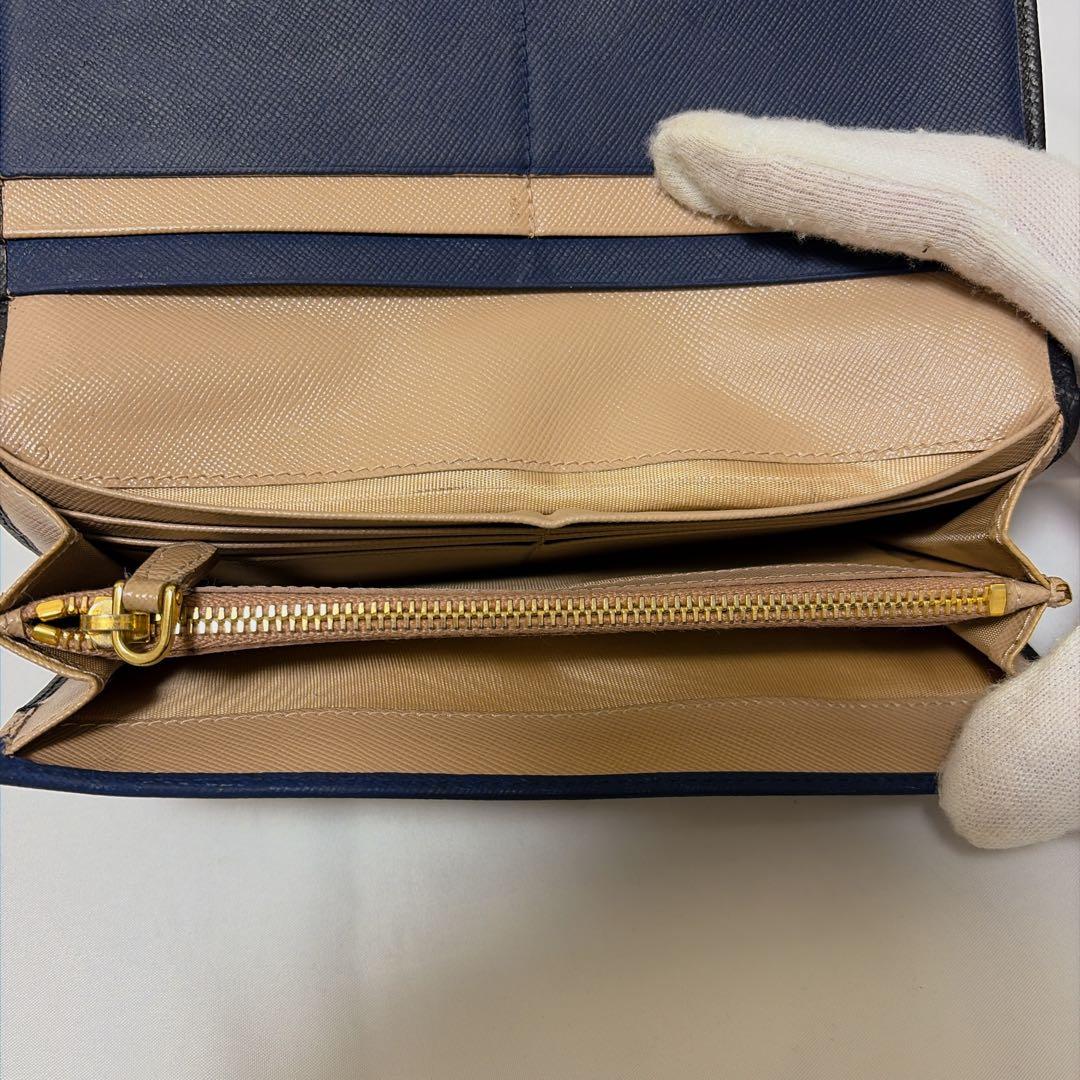 ✨️極美品✨PRADA サフィアーノレザー 長財布 二つ折り リボン 黒