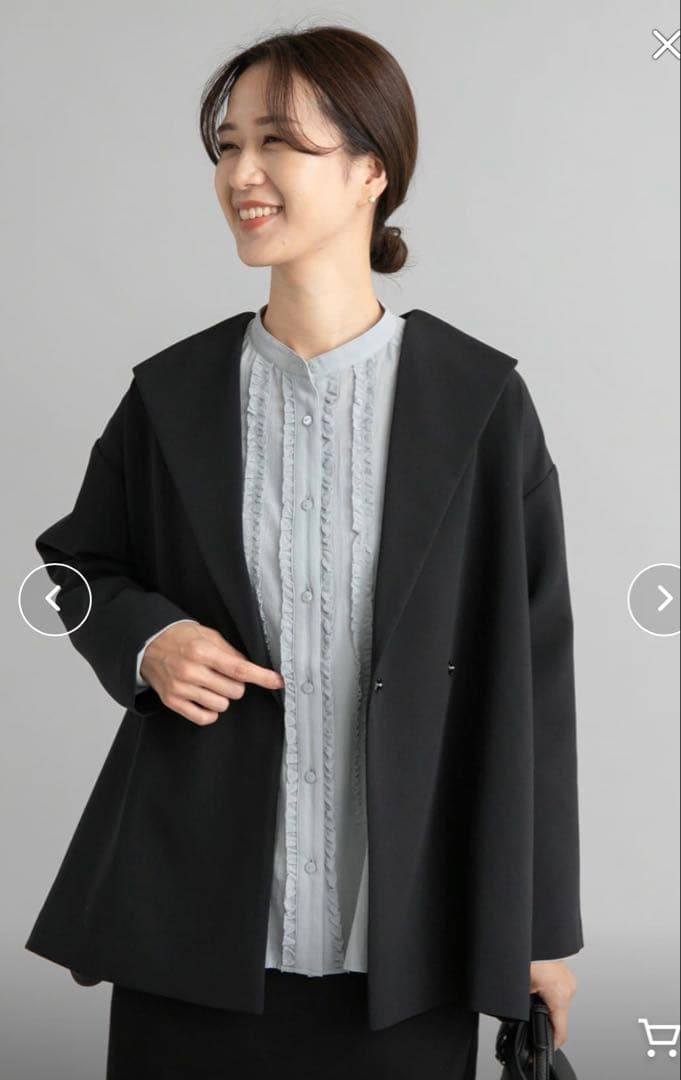 Haru アーバンリサーチドアーズ　ダブルクロスショートガウン　黒