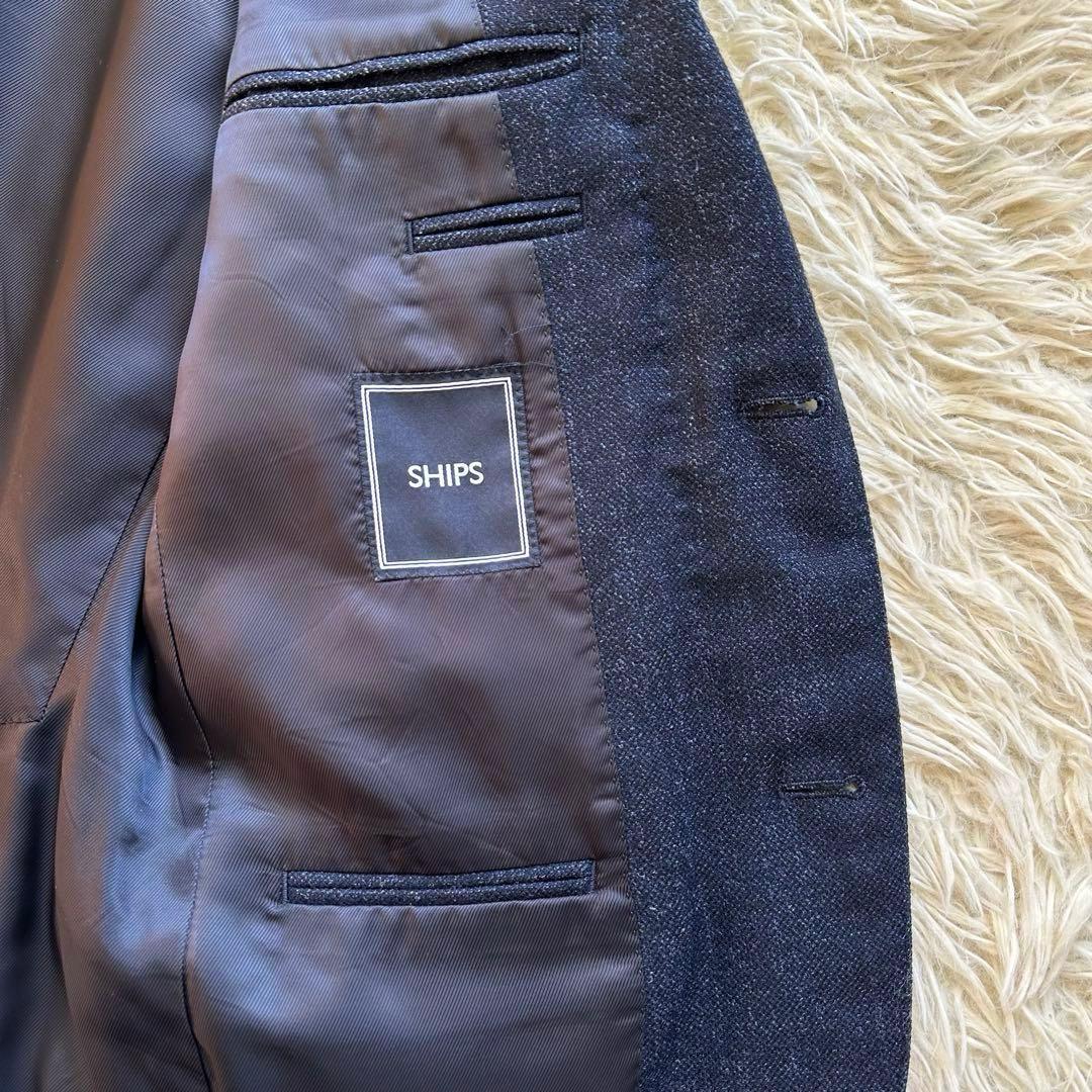 美品✨シップス×ロロ・ピアーナ　段返り　ジャケット　シルク　カシミヤ　ネイビー