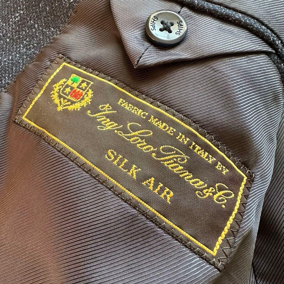 美品✨シップス×ロロ・ピアーナ　段返り　ジャケット　シルク　カシミヤ　ネイビー