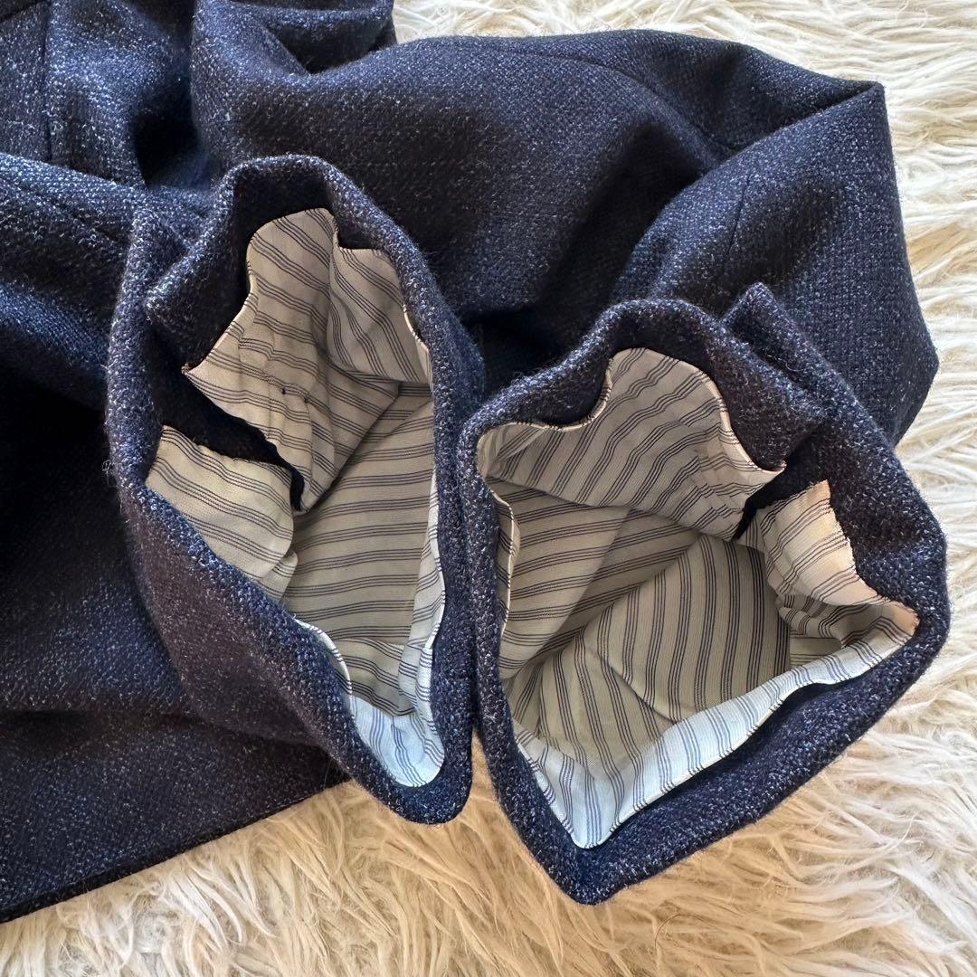 美品✨シップス×ロロ・ピアーナ　段返り　ジャケット　シルク　カシミヤ　ネイビー