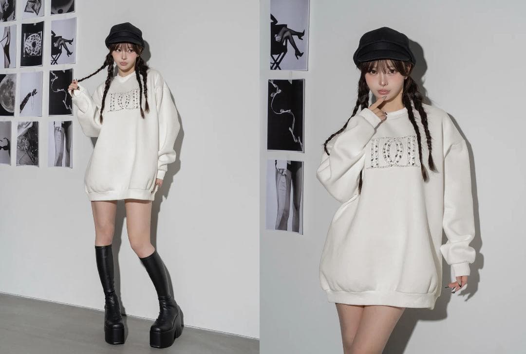 ダーリッチ darich DDロゴビジュースウェットプルオーバー イエロー