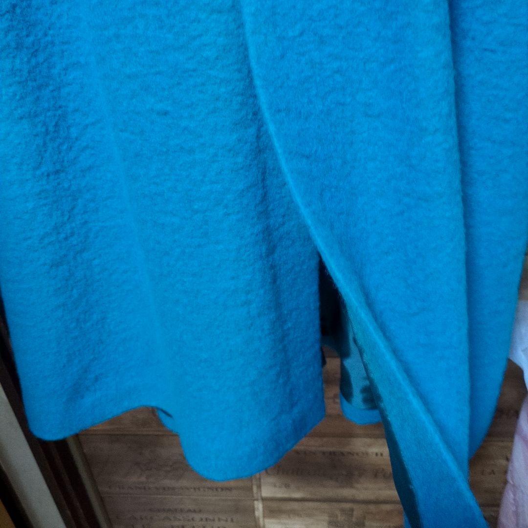 ターコイズブルー ロングコート 新品未使用！値下げ中！