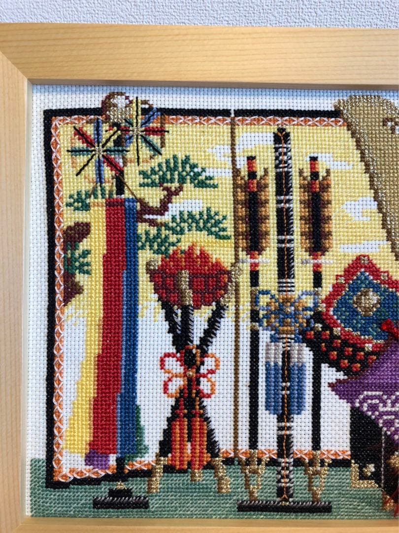 ホビーラホビーレ　クロスステッチフレーム　兜飾り　完成品5月人形　クロスステッチ