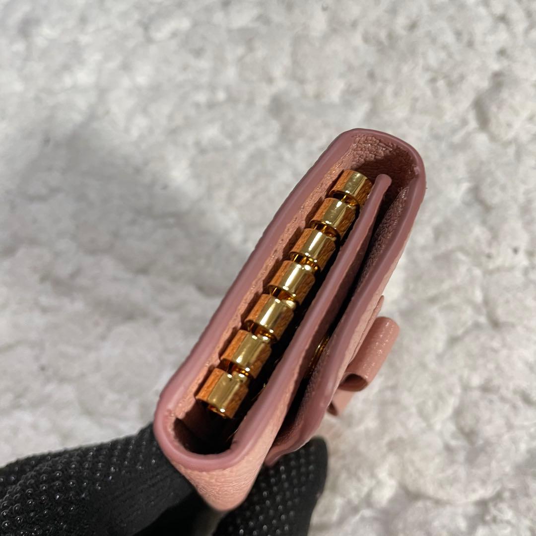 最終価格✨未使用品✨miumiu ミュウミュウ ピンク レザーキーケース リボン