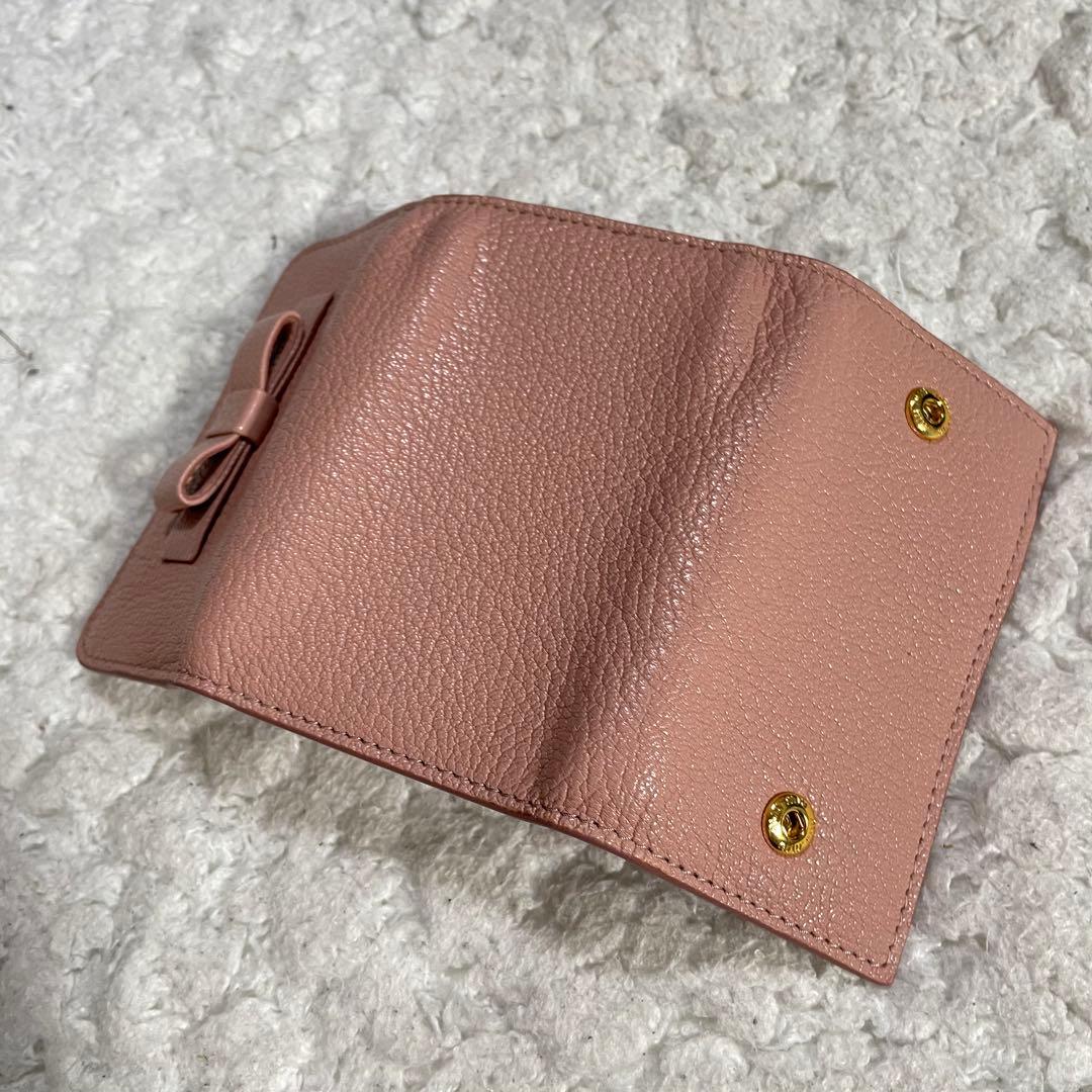 最終価格✨未使用品✨miumiu ミュウミュウ ピンク レザーキーケース リボン