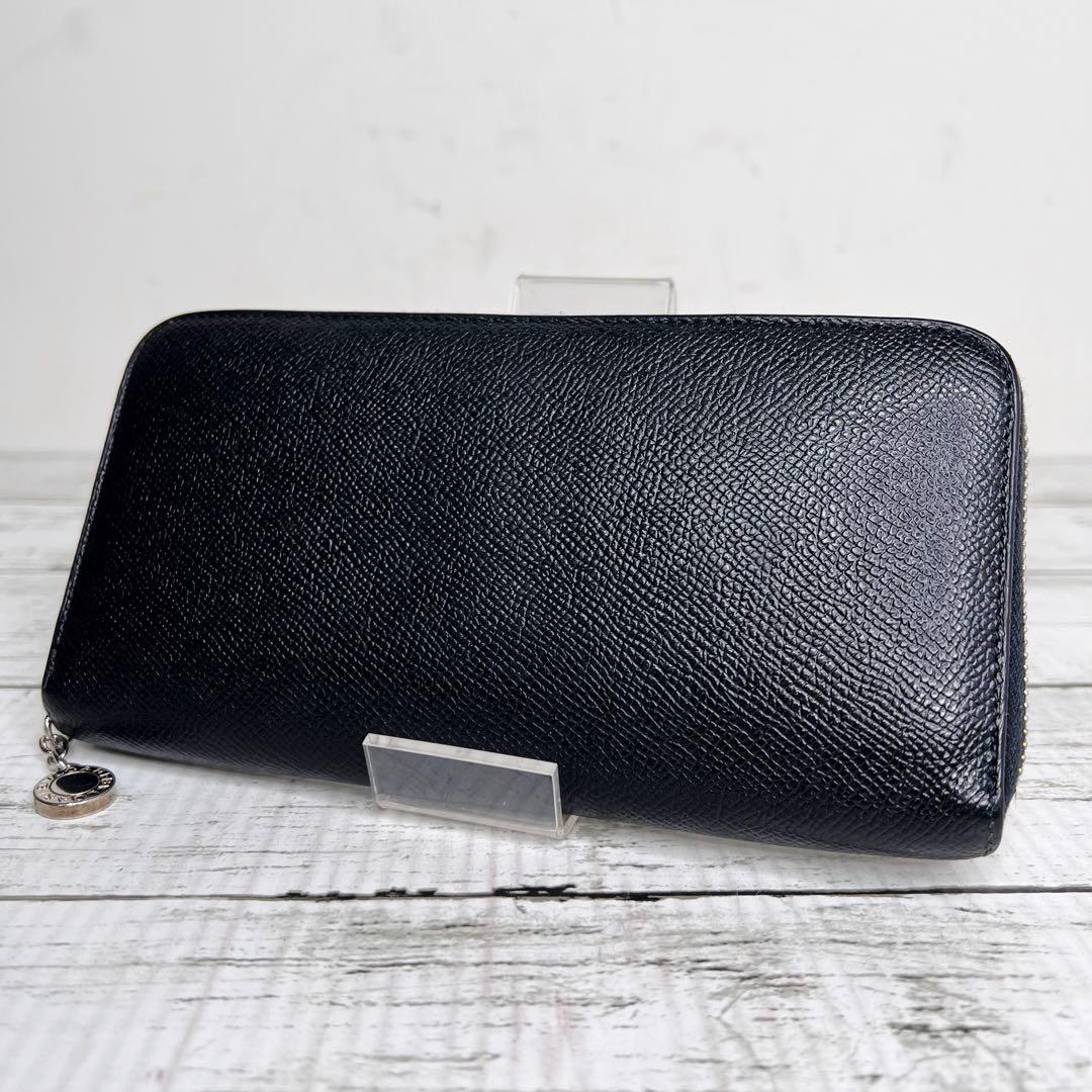 BVLGARI ブルガリ レザー ラウンドファスナー 長財布