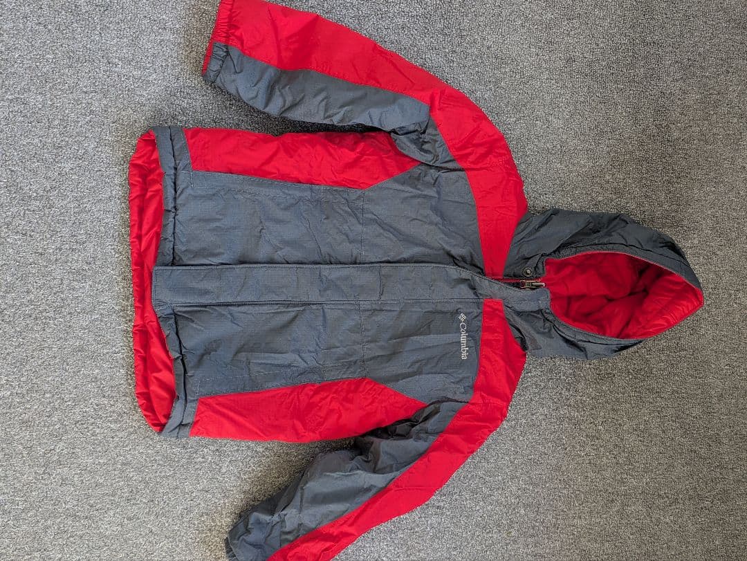 Columbia フード付きジャケット レッド/グレー