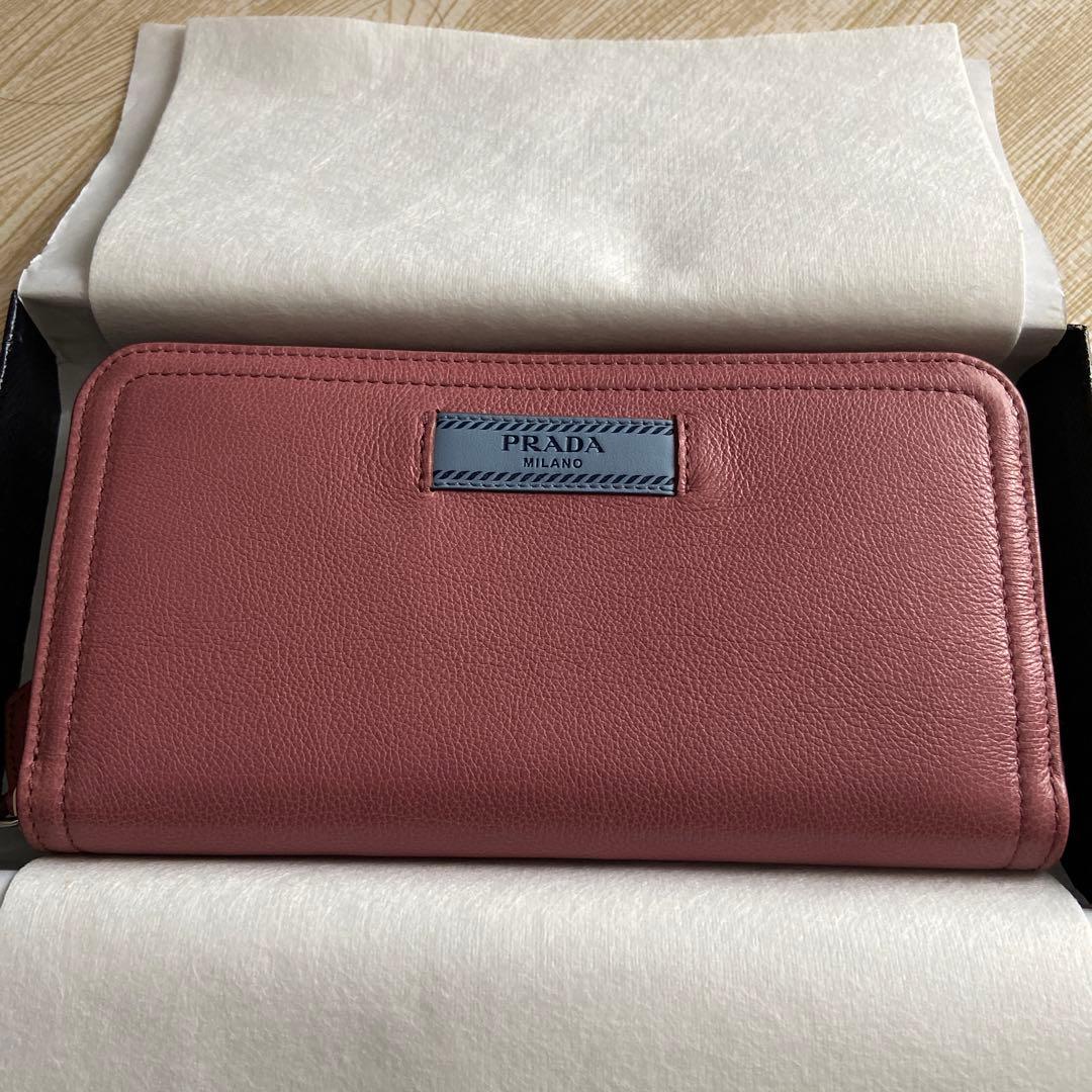 プラダ 長財布 PRADA バイカラー 新品 財布 ピンク