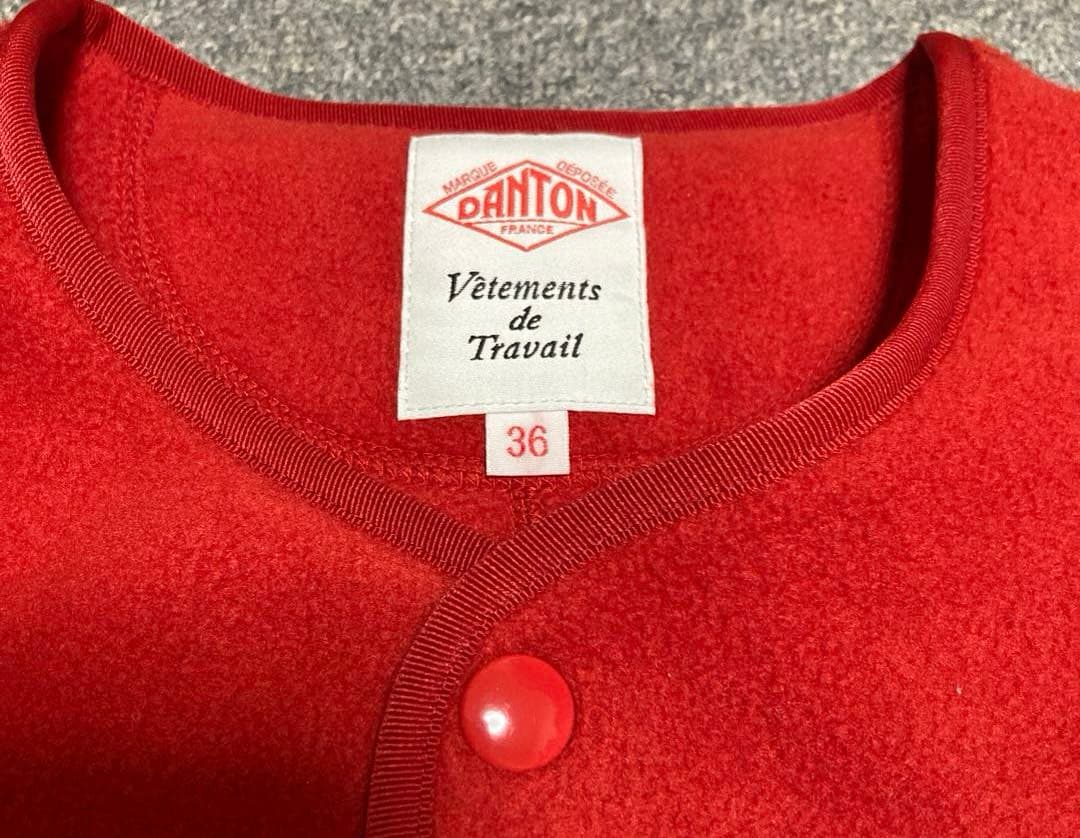 美品　DANTON　ノーカラー　フリース　ジャケット　36