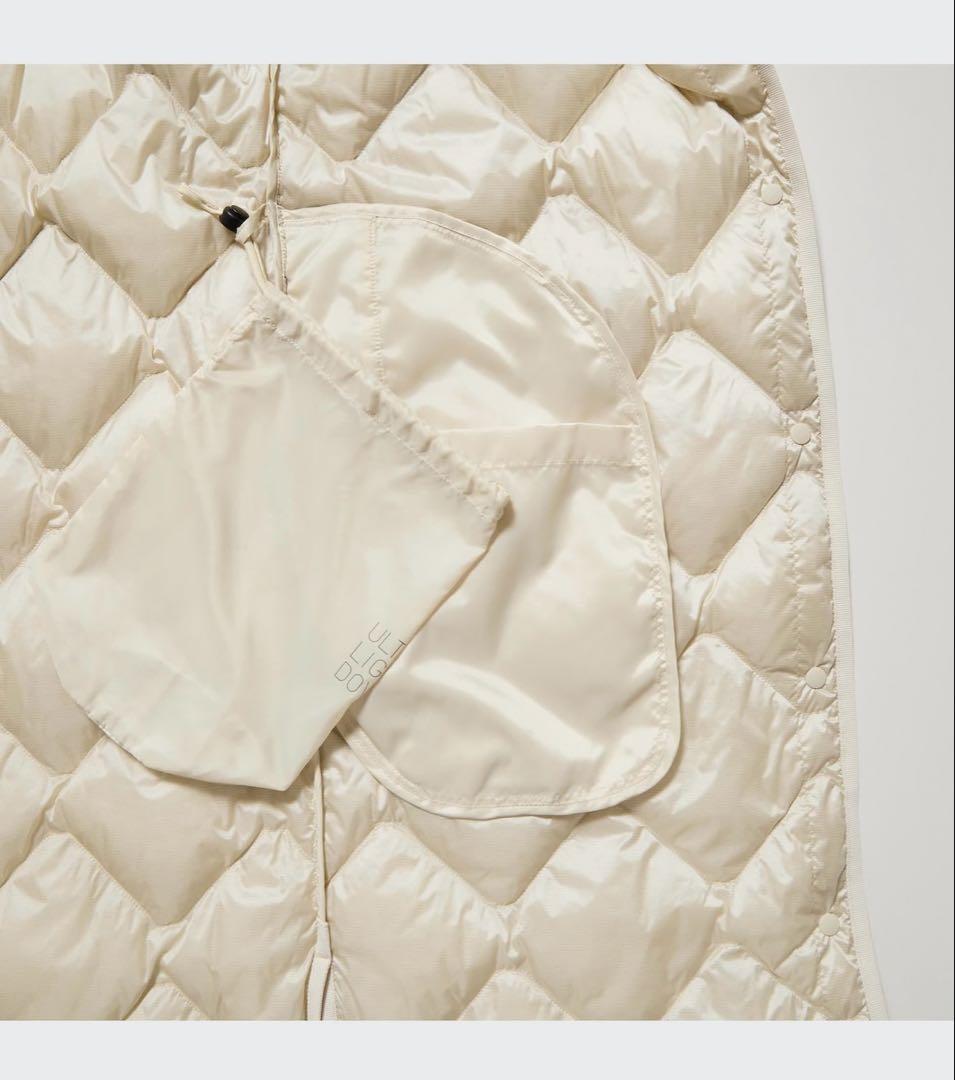 ユニクロ ウルトラライトダウン ロング ベスト M ブラック ポーチ付 L