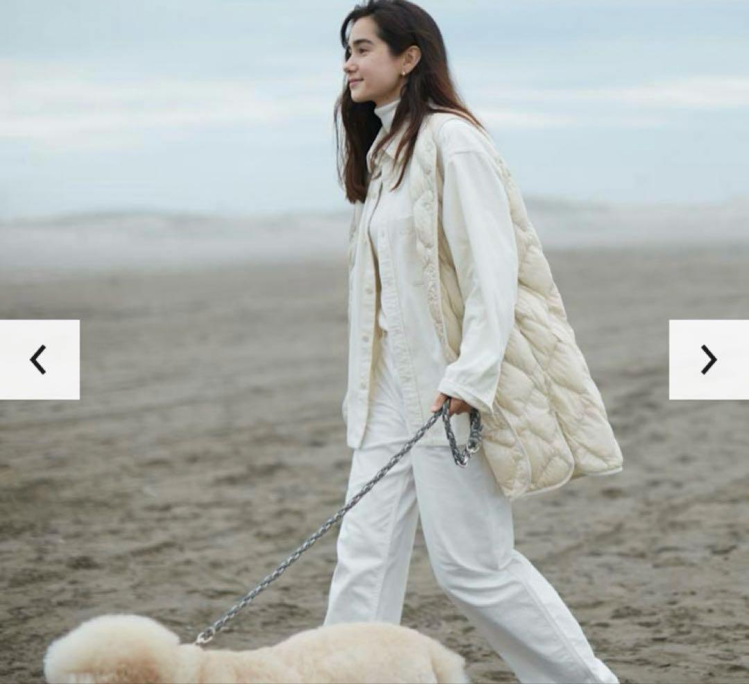 ユニクロ ウルトラライトダウン ロング ベスト M ブラック ポーチ付 L