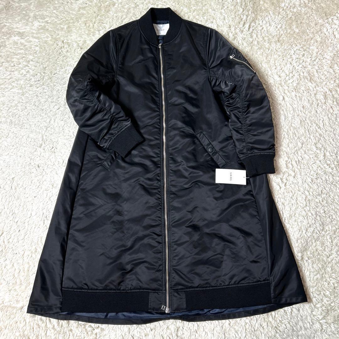 【新品タグ付き】Annc MA−1中綿ロングコート ブラック サイズ1 S