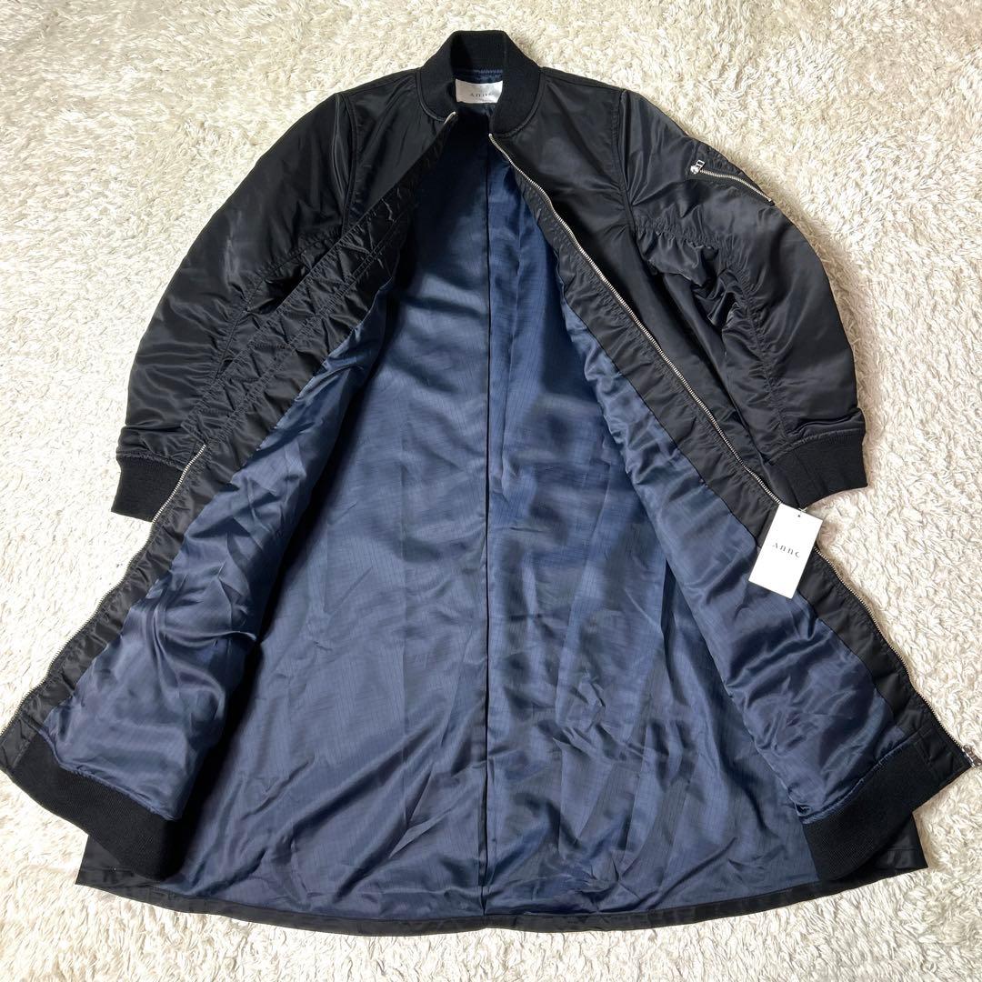 【新品タグ付き】Annc MA−1中綿ロングコート ブラック サイズ1 S
