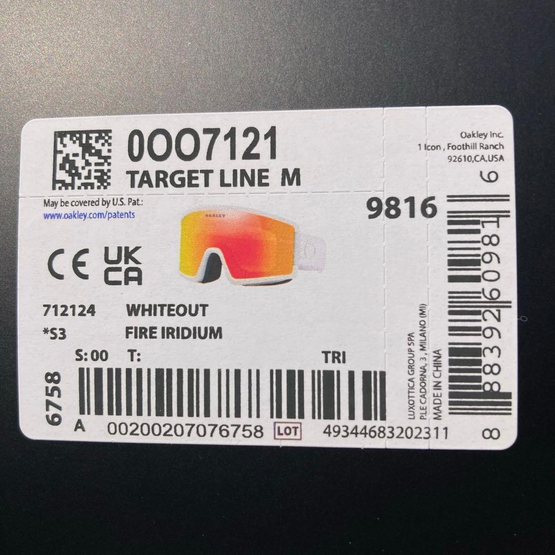 新品未使用　オークリースノーゴーグル　ターゲットラインM オークリーゴーグル