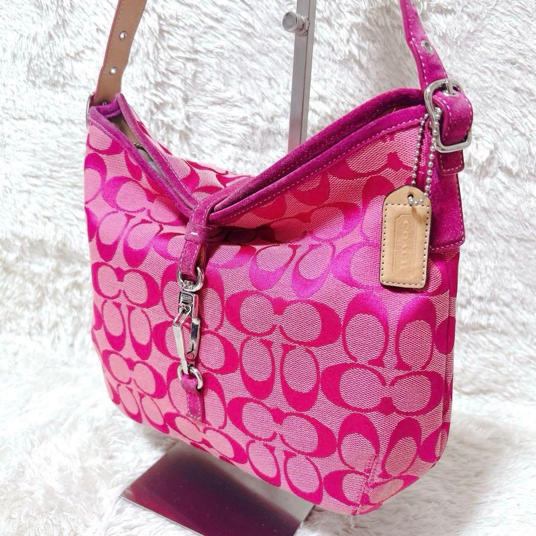 コーチ ショルダーバッグ ワンショルダー キャンバス ピンク 6845