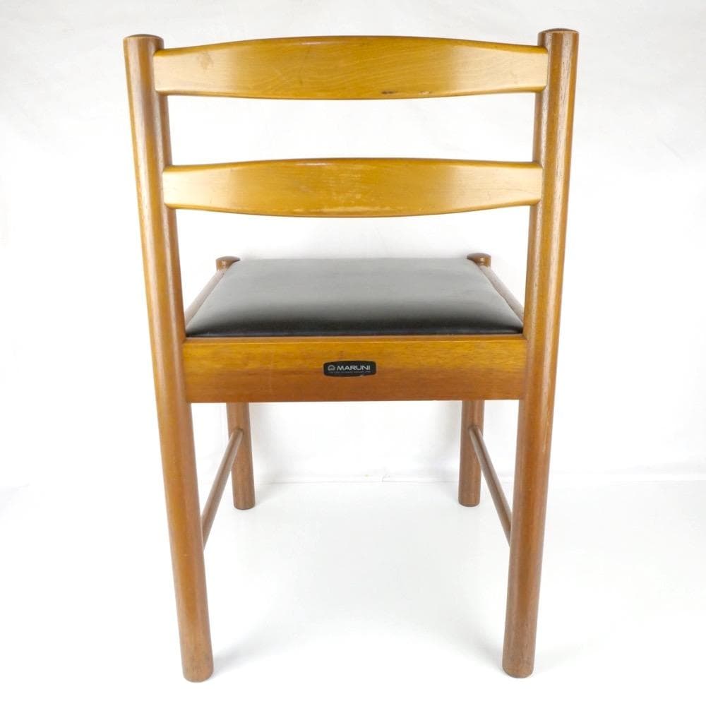 ダイニングチェア 2脚 ブラック オールド マルニ木工 ヴィンテージ 孔雀マーク