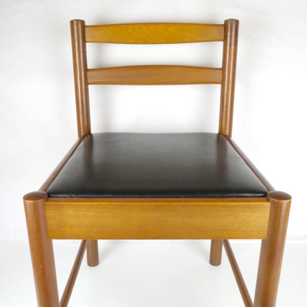 ダイニングチェア 2脚 ブラック オールド マルニ木工 ヴィンテージ 孔雀マーク