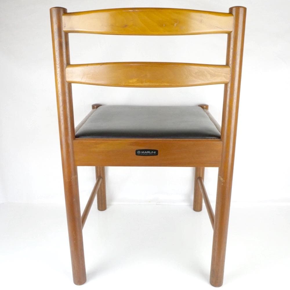 ダイニングチェア 2脚 ブラック オールド マルニ木工 ヴィンテージ 孔雀マーク