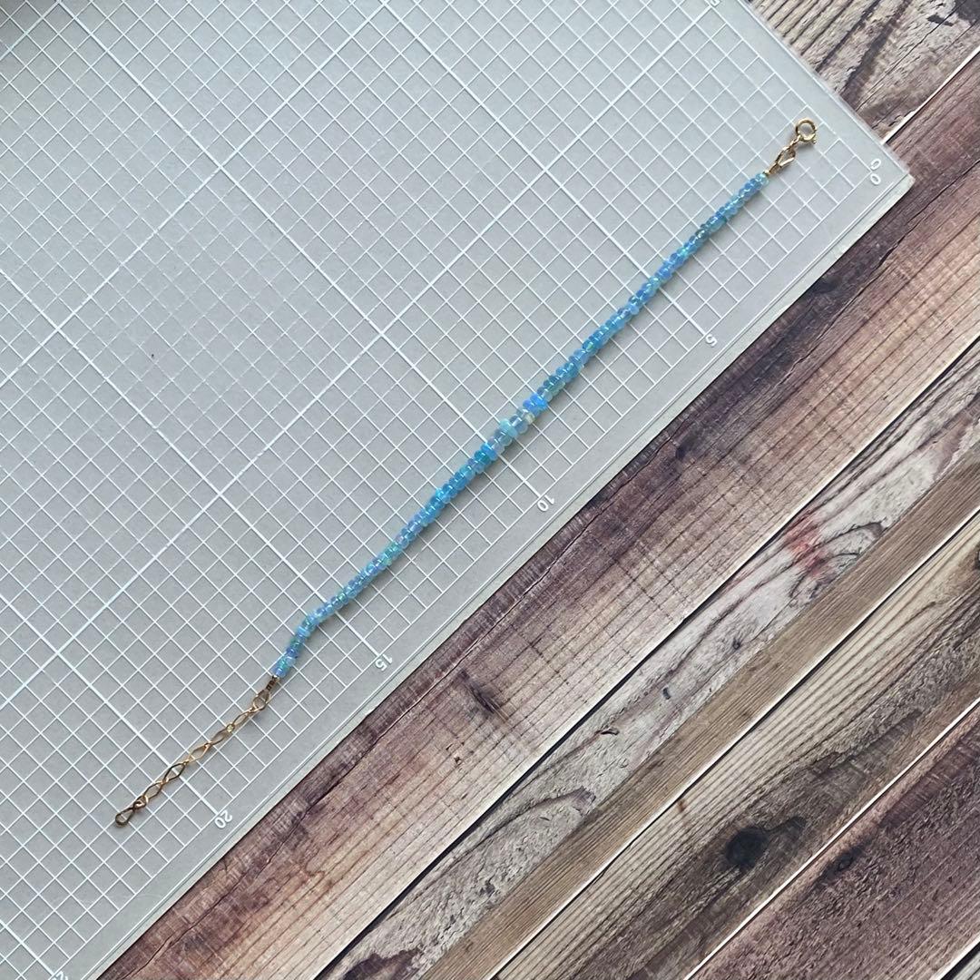 ブルー系 染めオパール フルブレスレット 14kgf