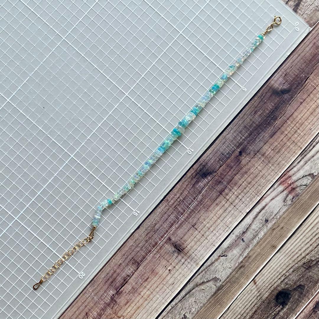 ブルー系 染めオパール フルブレスレット 14kgf