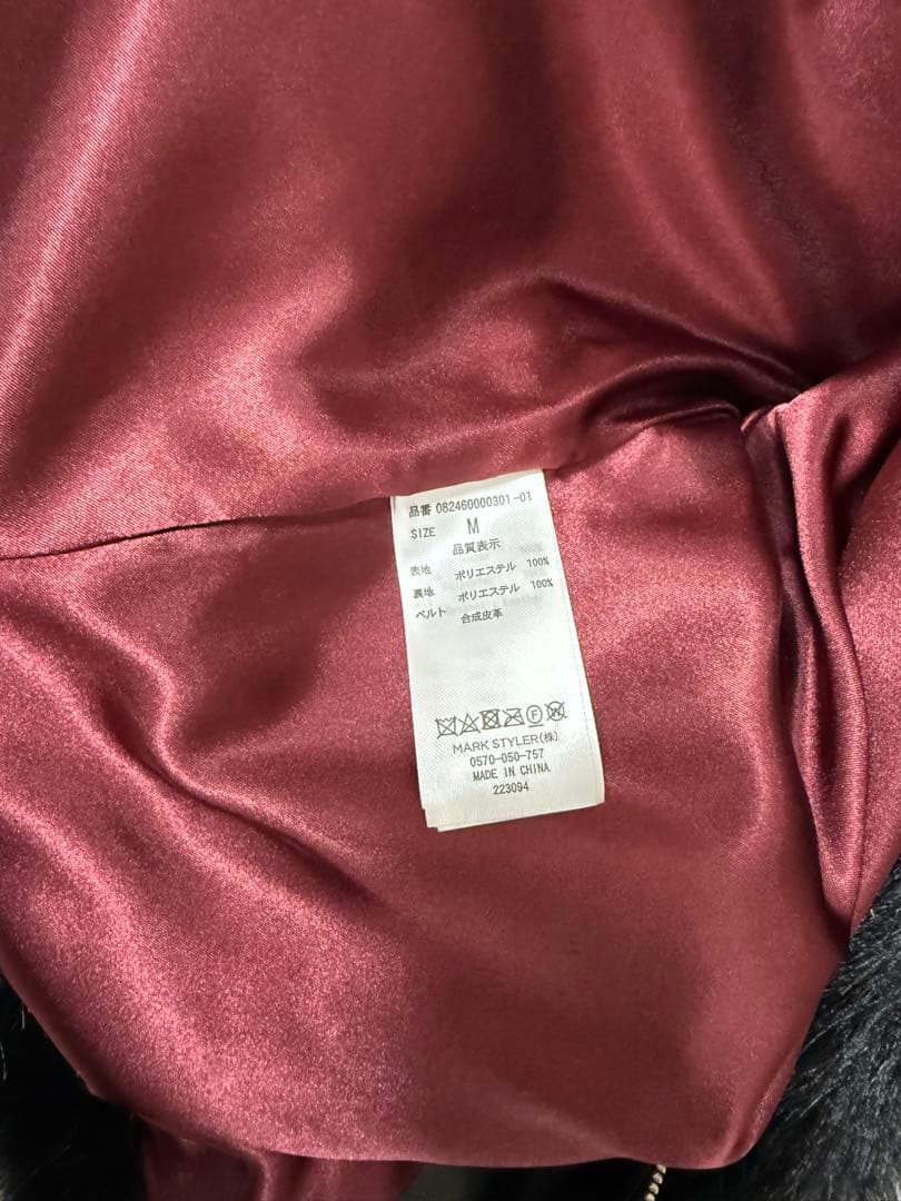 jouetie ベルトミドルファーコート ブラック M